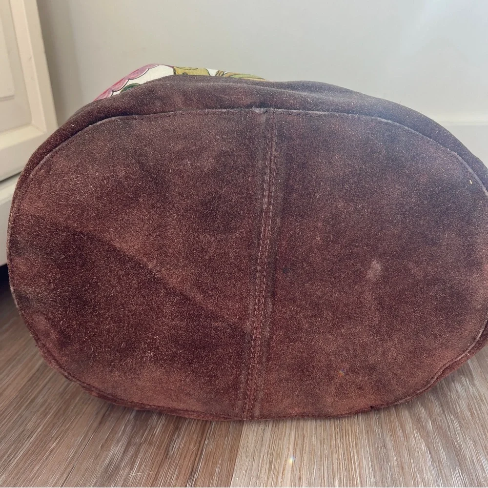 Lucky Brand Hummingbird Canvas & Suede Boho Shoulder Bag - Picture 4 of 11